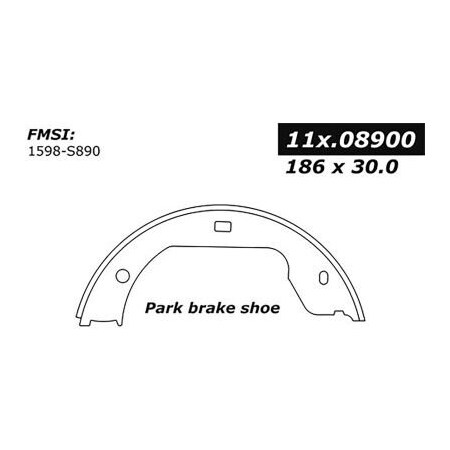 Centric Centric Premium Parking Brake Shoes, Centric Parts 111.08900 111.089
